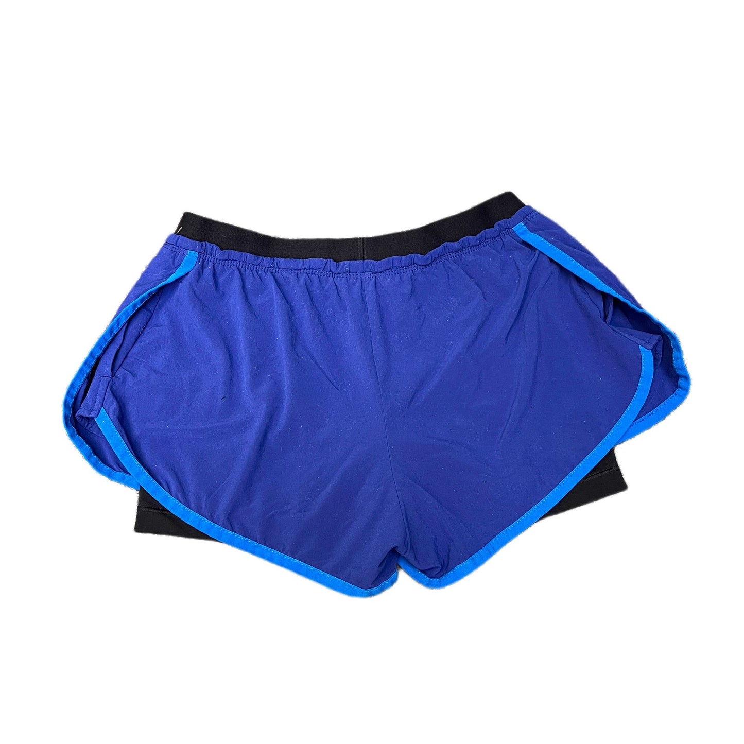 Nike 2-in-1 Training Shorts Fits as Womens S 25" Waist Purple Black Dolphin Hem