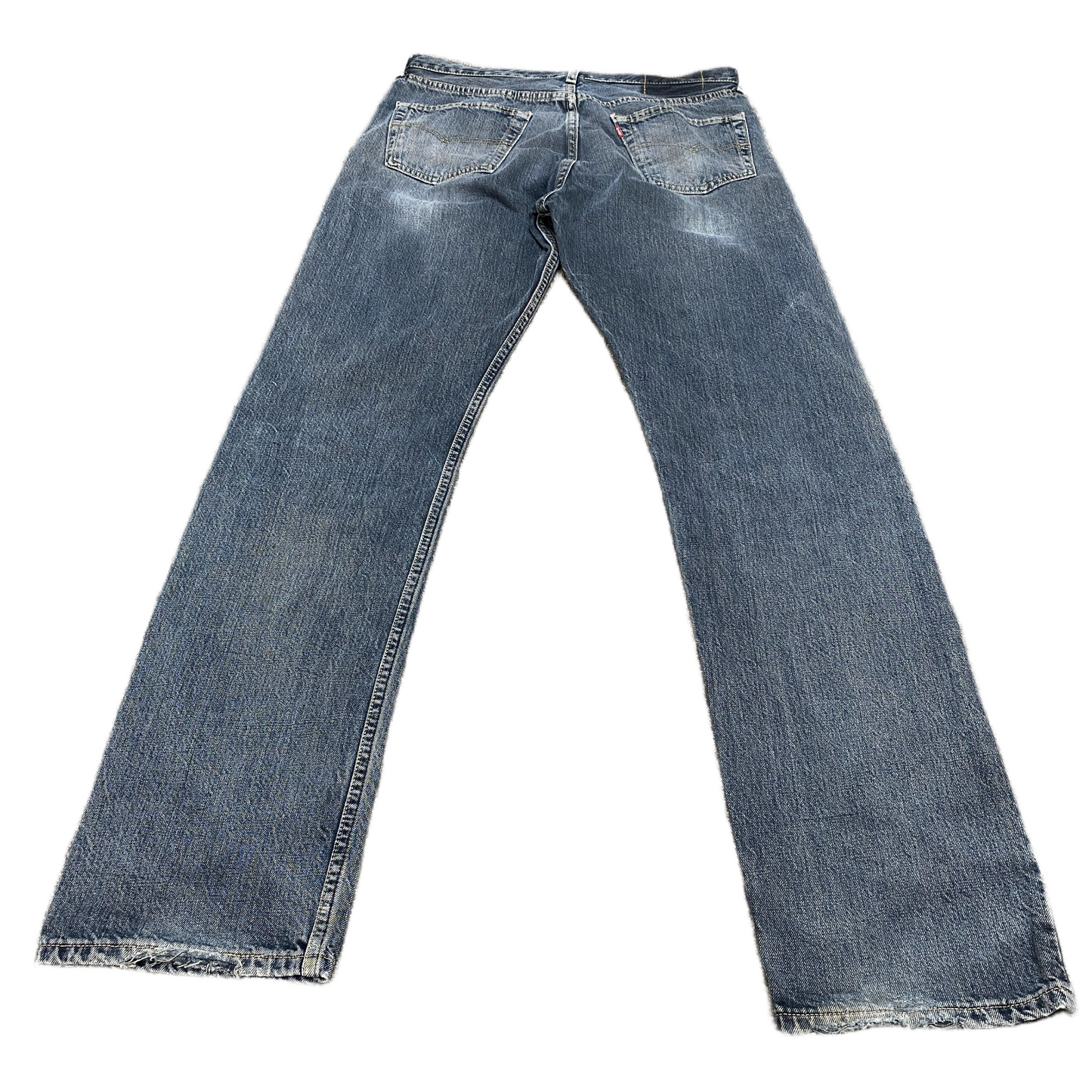Levi's Jeans Fits as Mens 33" Waist Blue Denim Double Stitch Grunge Straight Leg