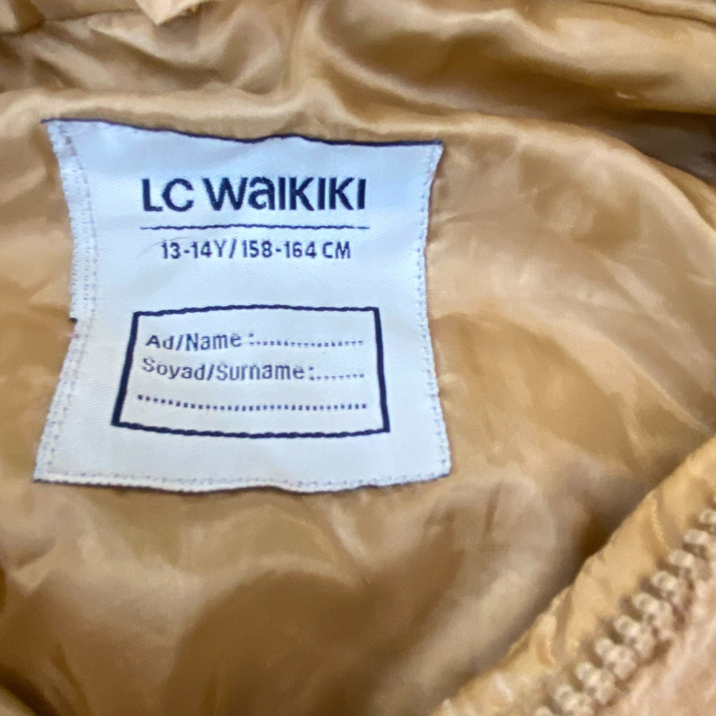 LC Waikiki Faux Fur Jacket Girls 13/14Y Coral Pink Long Sleeve Hooded Full Zip