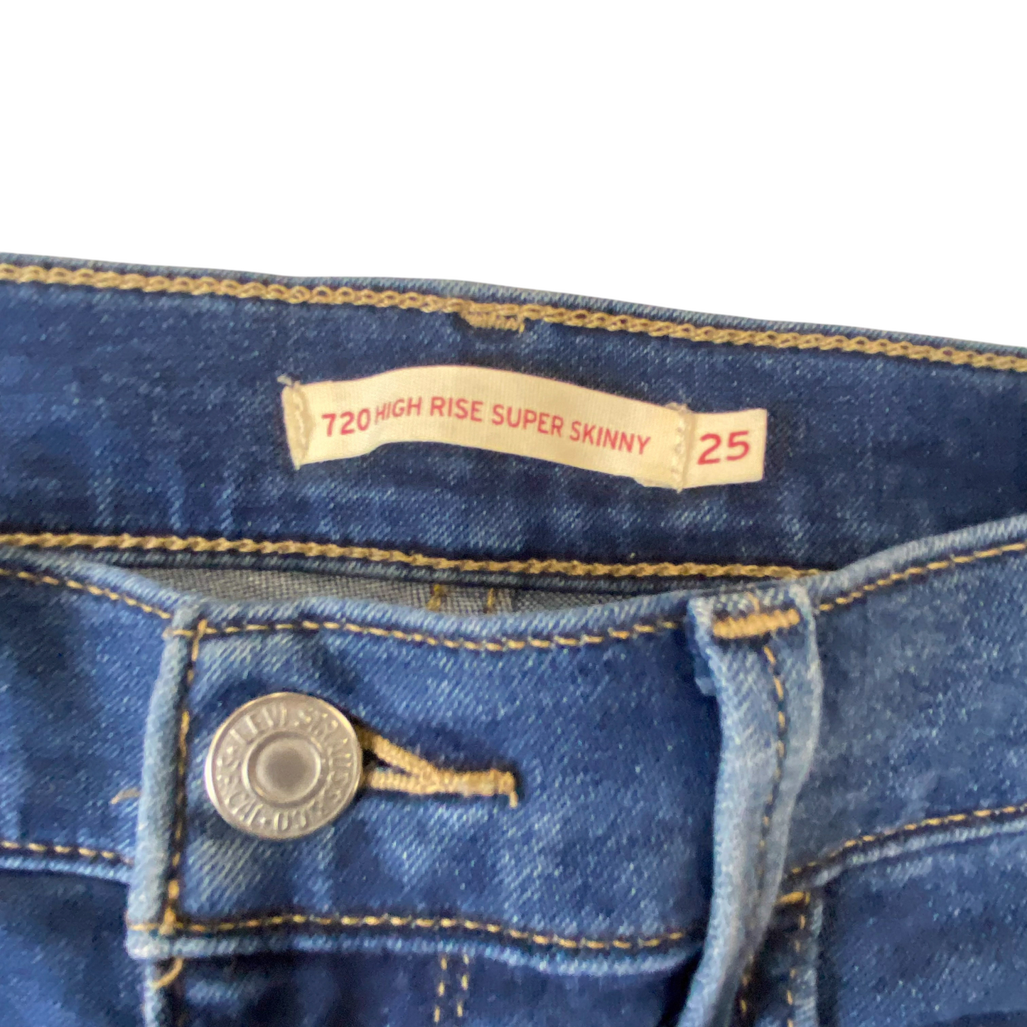 Levi's 720 Jeans Womens Medium Blue Denim High Rise Super Skinny Pockets Outdoor