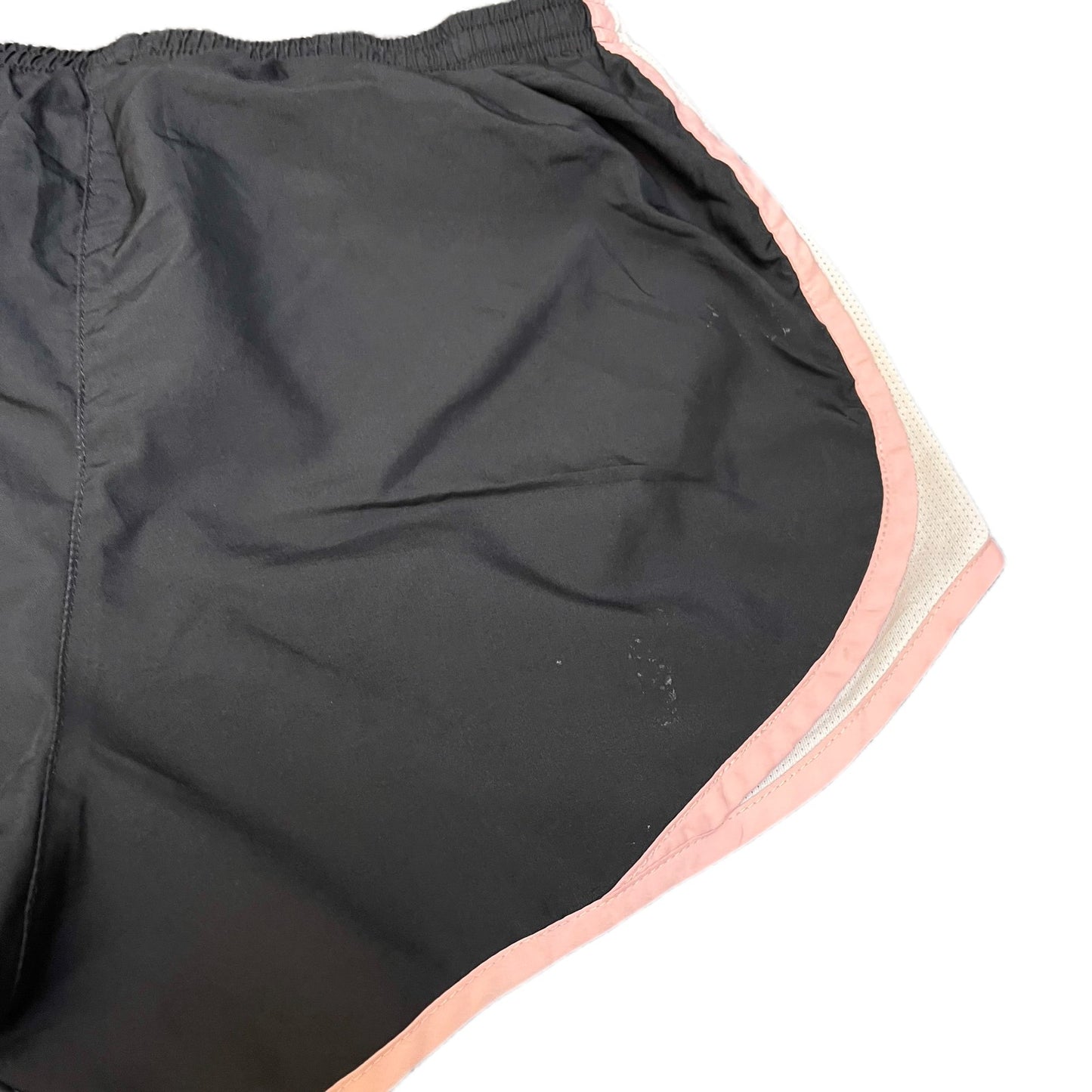 Nike Running Sprinter Shorts Women Small 26" Waist Black Mesh Panels Dolphin Hem