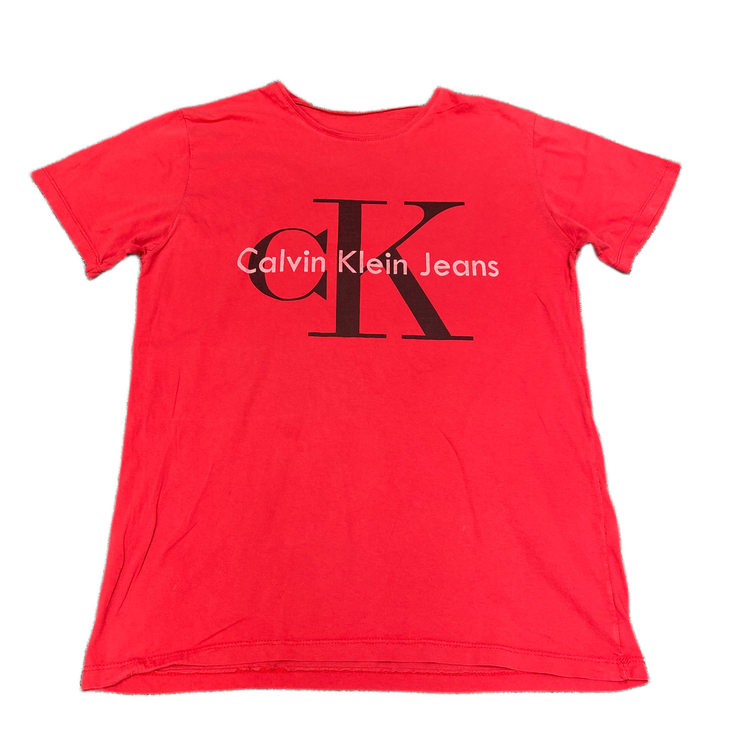 Calvin Klein T-Shirt Mens S Red Graphic Logo Short Sleeve Crew Neck Pullover Tee
