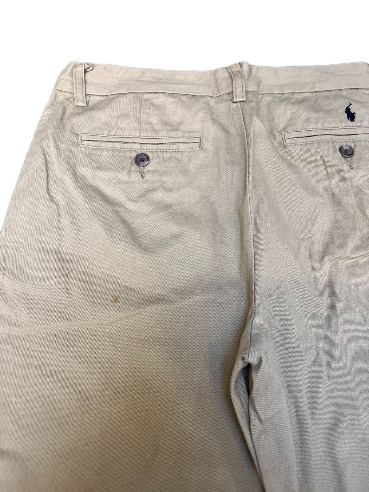 Polo Ralph Lauren Chino Shorts Fits as Womens Large 31" Waist Khaki Flat Front