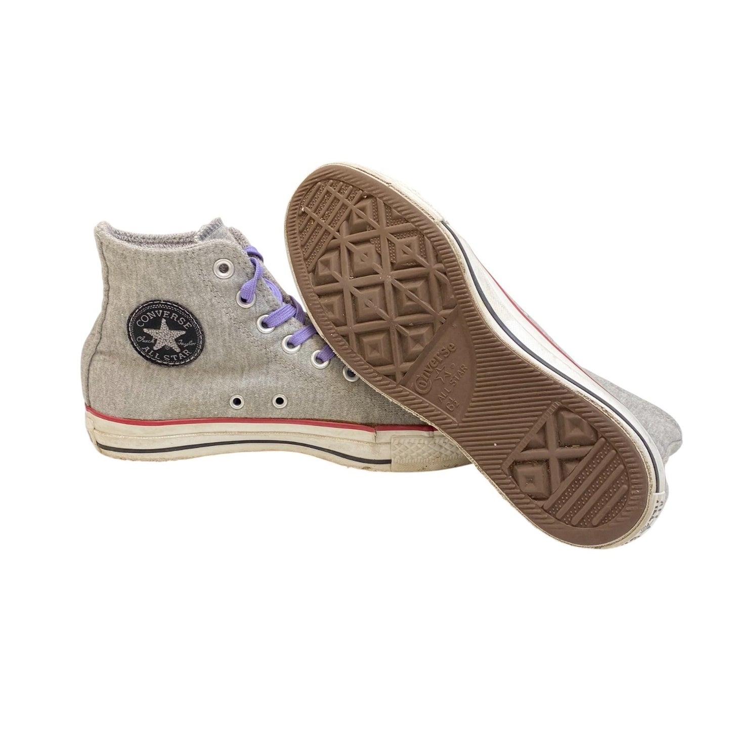 Converse All Star Chuck Taylor High Sneakers Juniors 6.5 Grey White Canvas