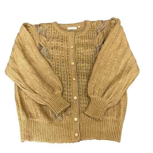 Sun Page Cardigan Jumper Womens Medium Brown Oversize Raglan Sleeve Button Front