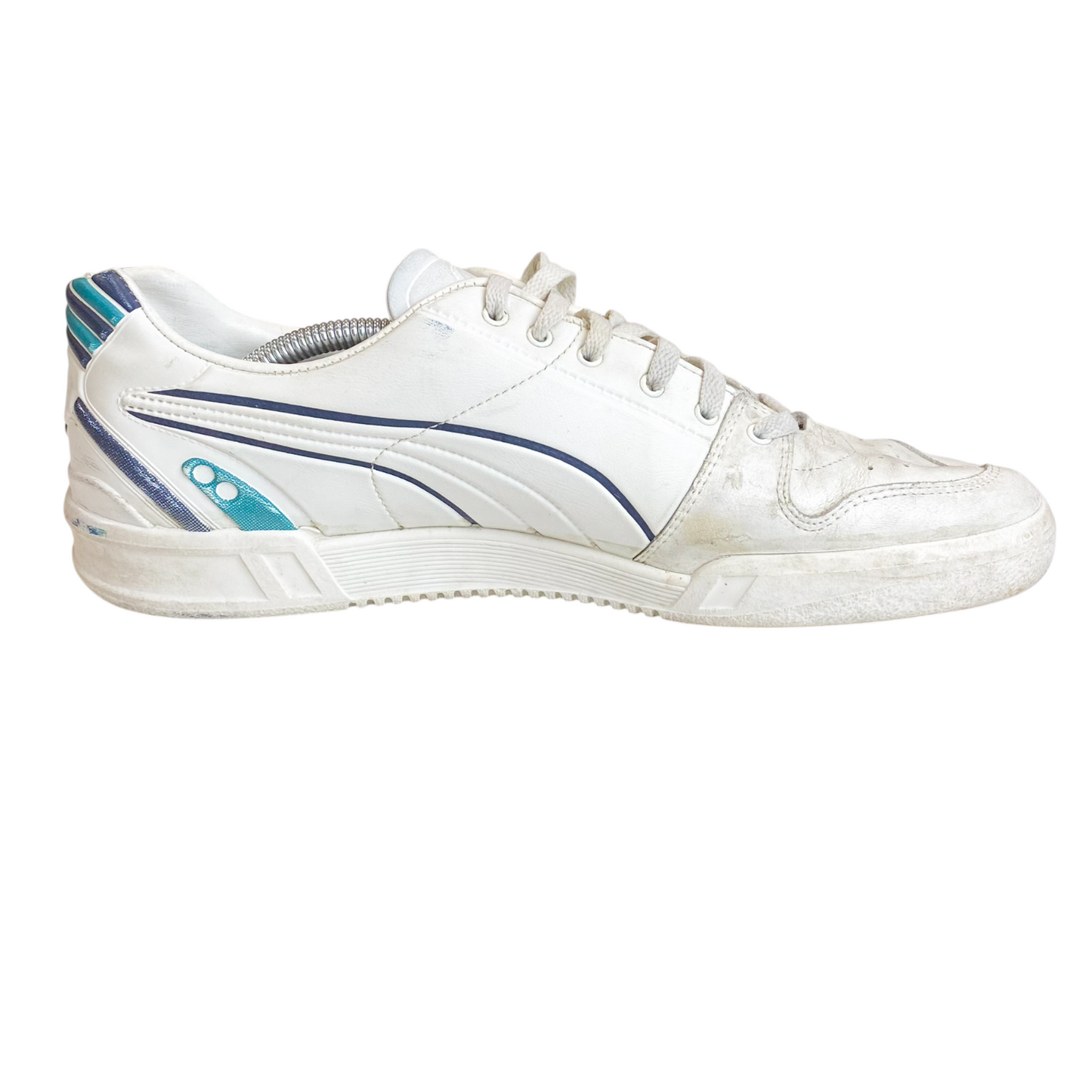 PUMA Classic Trainer Sneakers Men's 10.5 White Leather Upper Low Top Lace Up
