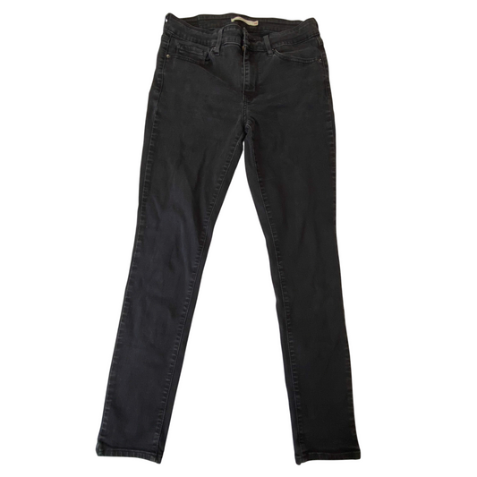 Levi's 711 Jeans Womens Medium Black Denim Slim Fit Skinny Leg Pockets Outdoor