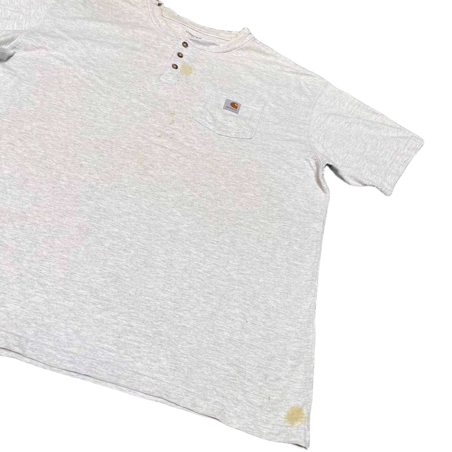 Carhartt Henley Pocket T-Shirt Mens 2XL Gray Heather Loose Fit Short Sleeve Tee