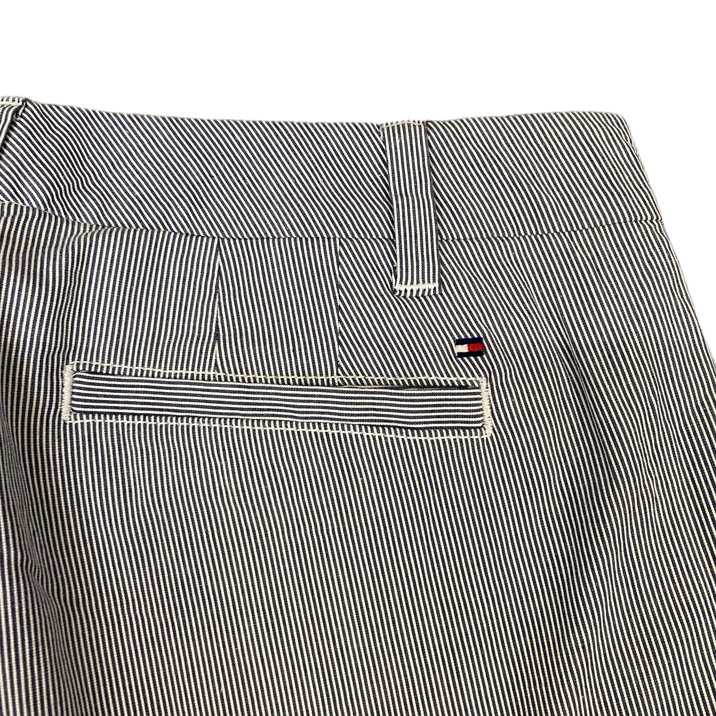 Tommy Hilfiger Joggers Fits as Women 32" Waist White Black Striped Chino Trouser