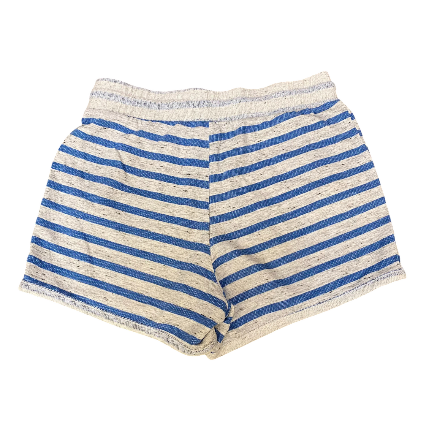 Running Sprinter Shorts Women XL Grey Blue Stripe Athletic Work Terry Drawstring