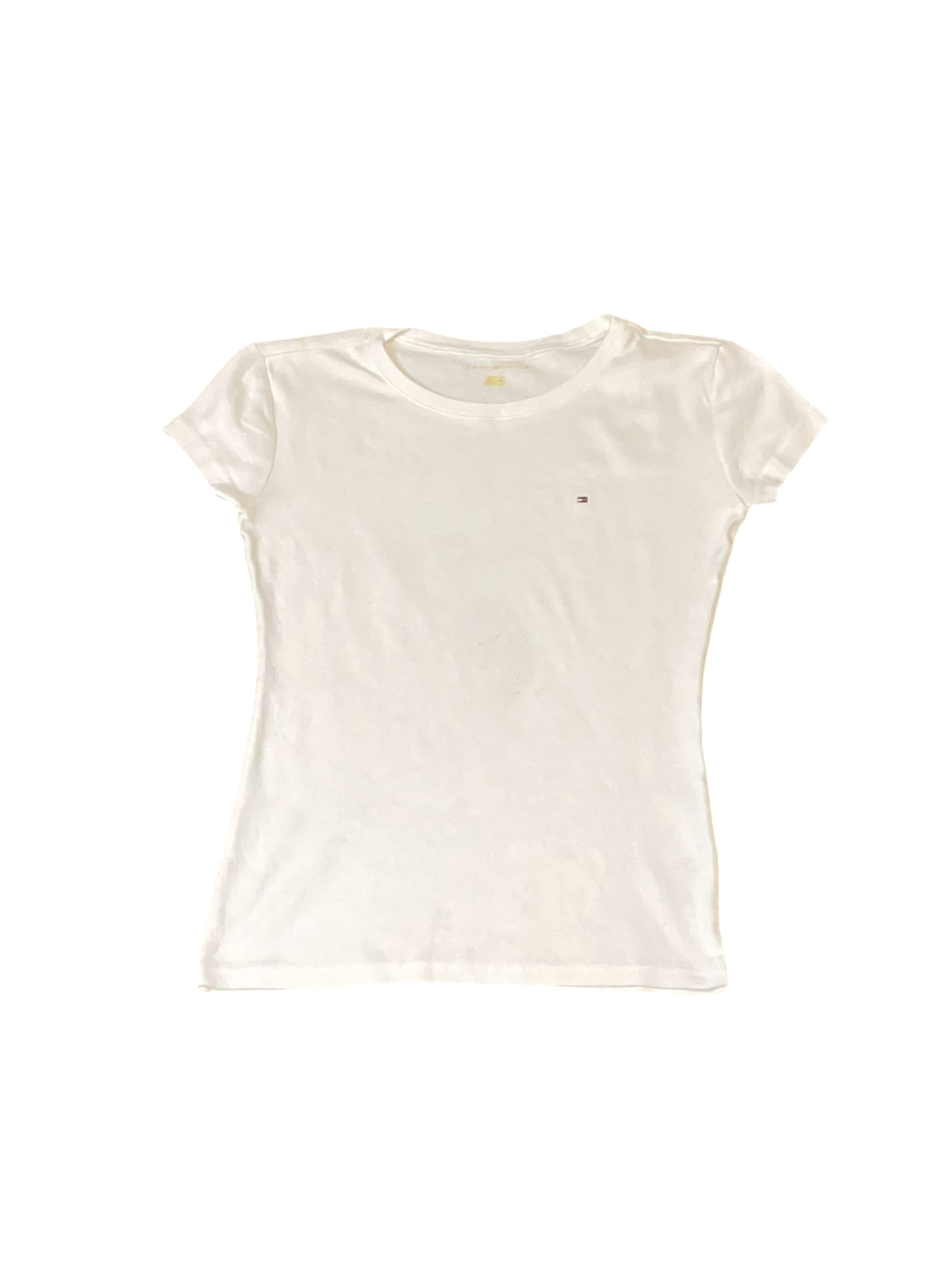 Tommy Hilfiger Tee Shirt Womens XL White Classic Slim Fit Casual Short Sleeve