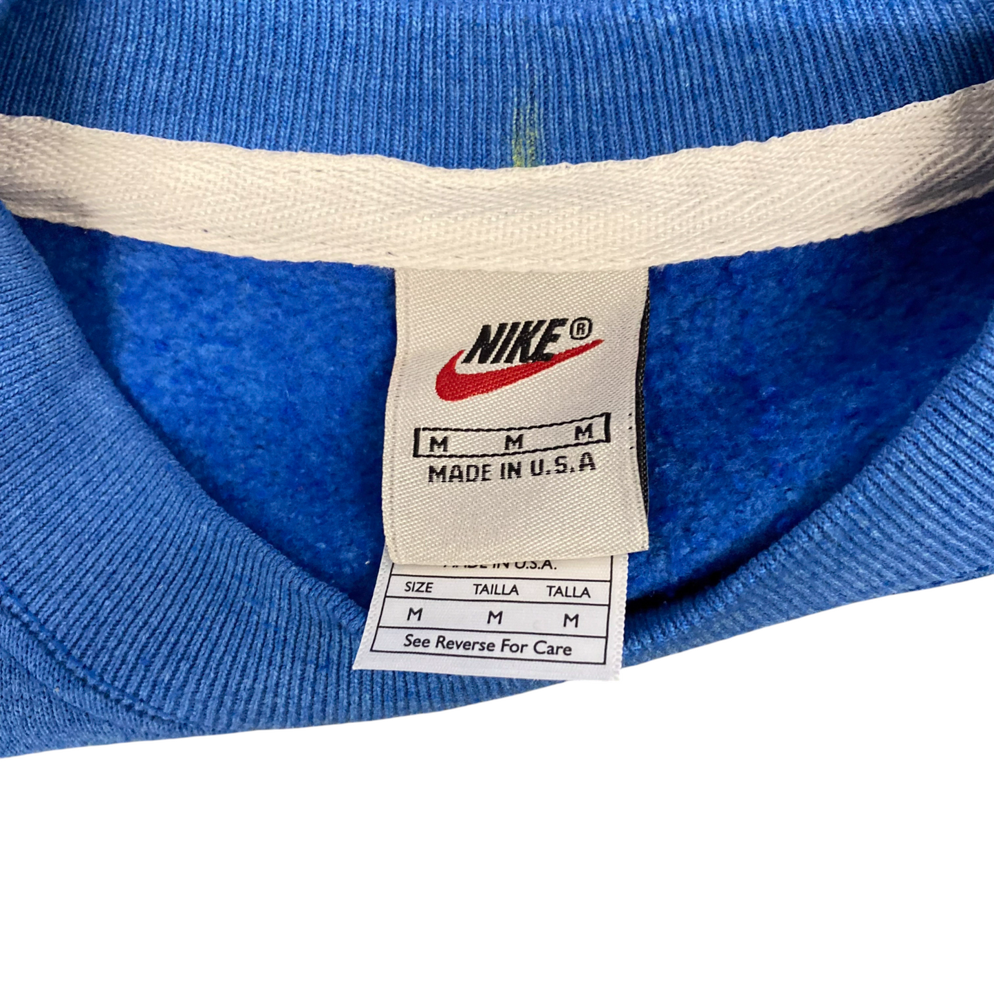 Nike Reworked Sweatshirt Mens M Navy Blue Embroidered Spellout Logo Vintage Y2K