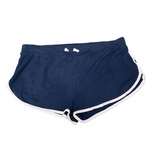 Running Sprinter Shorts Womens Large 35" Waist Blue Terry Cloth Dolphin Hem