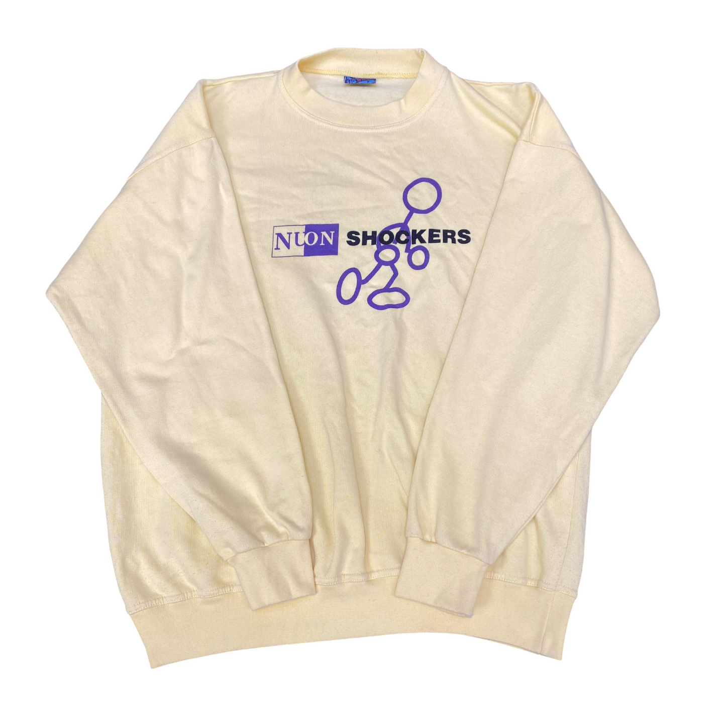 US Basic NUON Shockers Sweatshirt Womens XL Yellow Long Sleeve Pullover Y2K