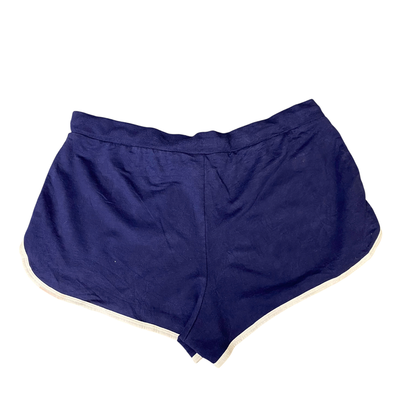 Running Sprinter Shorts Womens Large Blue Stretch Athletic Workout Dolphin Hem