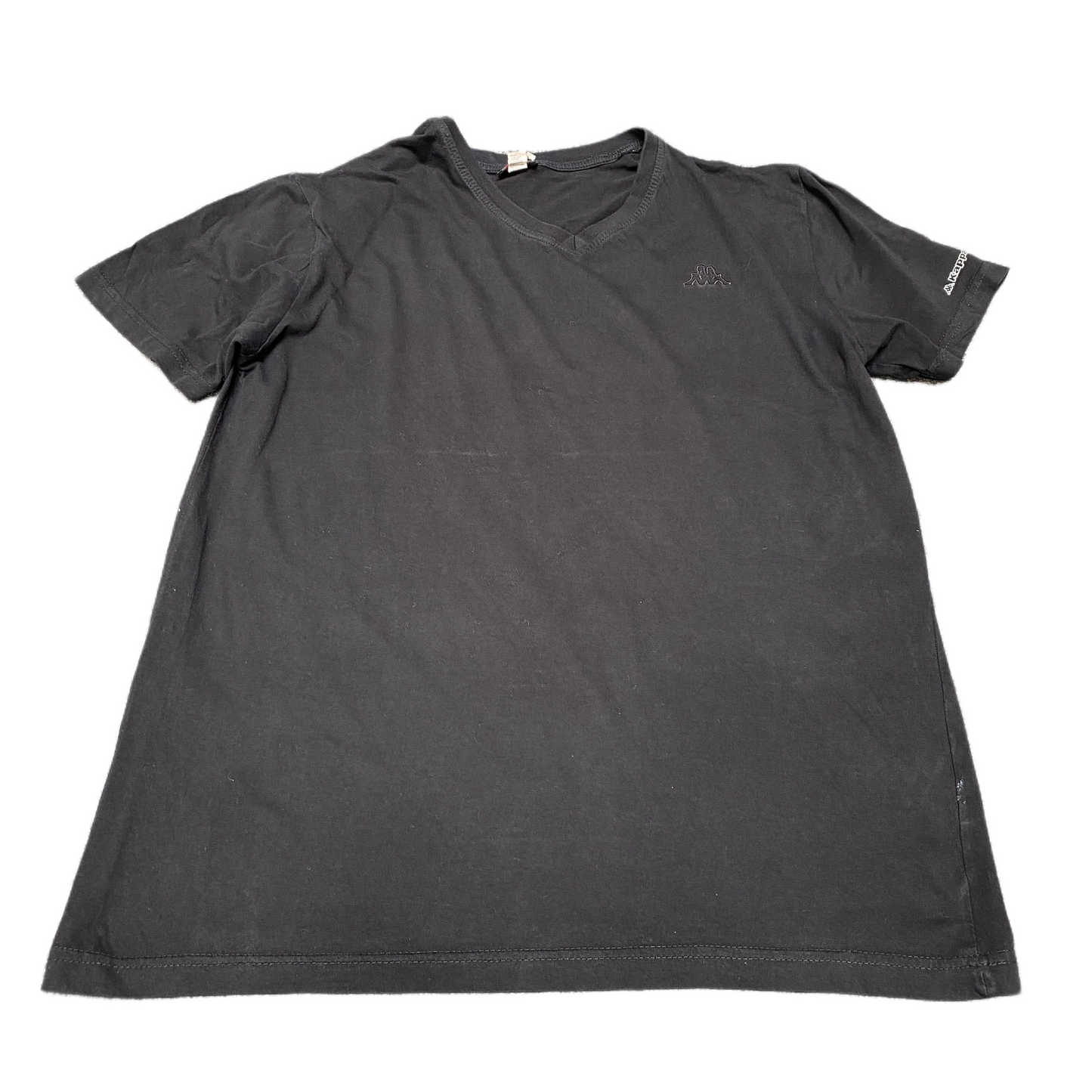 Kappa T-Shirt Womens Large Black Embroidered Logo Lightweight Short Sleeve Tee