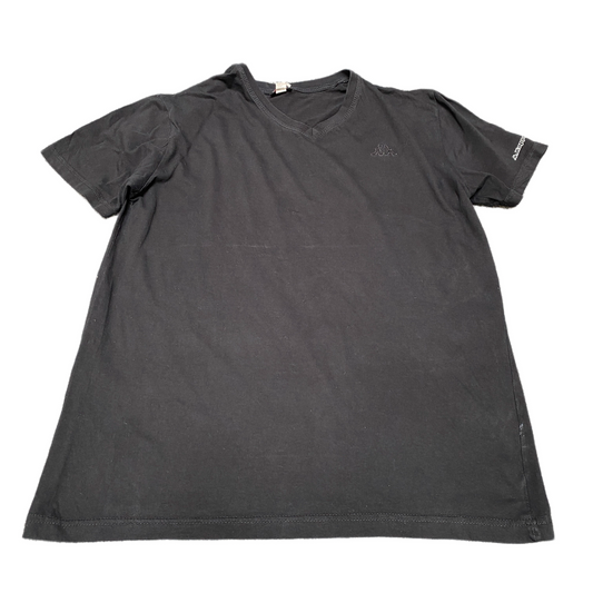 Kappa T-Shirt Womens Large Black Embroidered Logo Lightweight Short Sleeve Tee