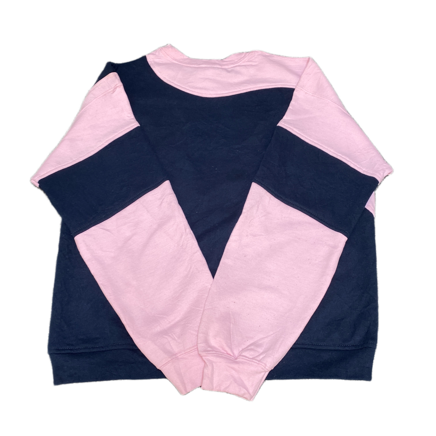 Nike Reworked Sweatshirt Mens L Blue Pink Embroidered Spellout Logo Vintage Y2K