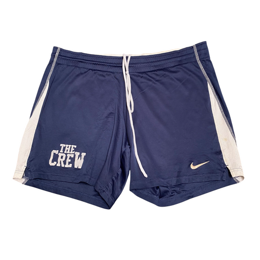 Nike The Crew Short Medium Blue Dri Fit Swoosh Elastic Waist Drawstring Athletic