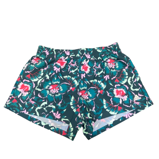 Sprinter Running Shorts 33W Prime Green Floral Elastic Waist Stretch Athletic
