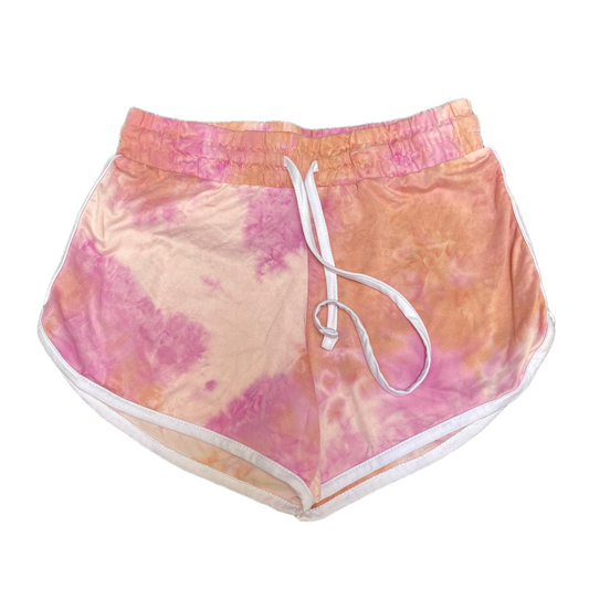 Running Sprinter Shorts Women S 26" Waist Multi Tie Dye Athletic Gym Dolphin Hem