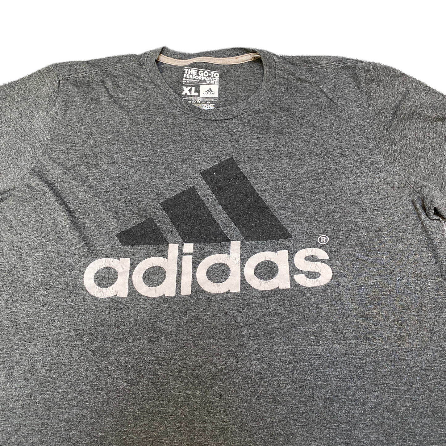 Adidas The Go-To Performance T-Shirt Womens XL Grey Heathered Stretch Crew Neck