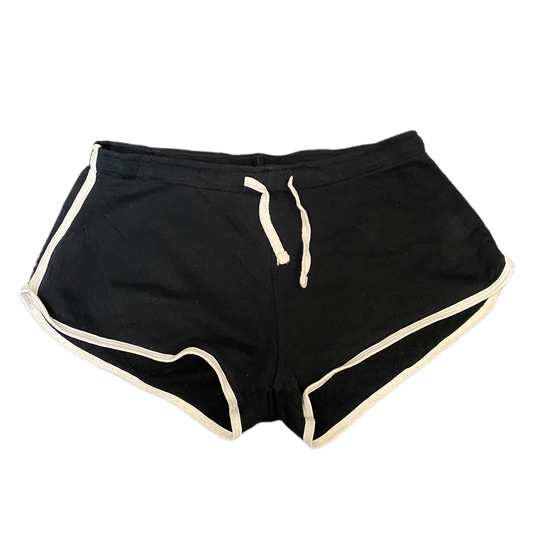 Running Sprinter Shorts Womens L 29" Waist Black Athletic Workout Dolphin Hem