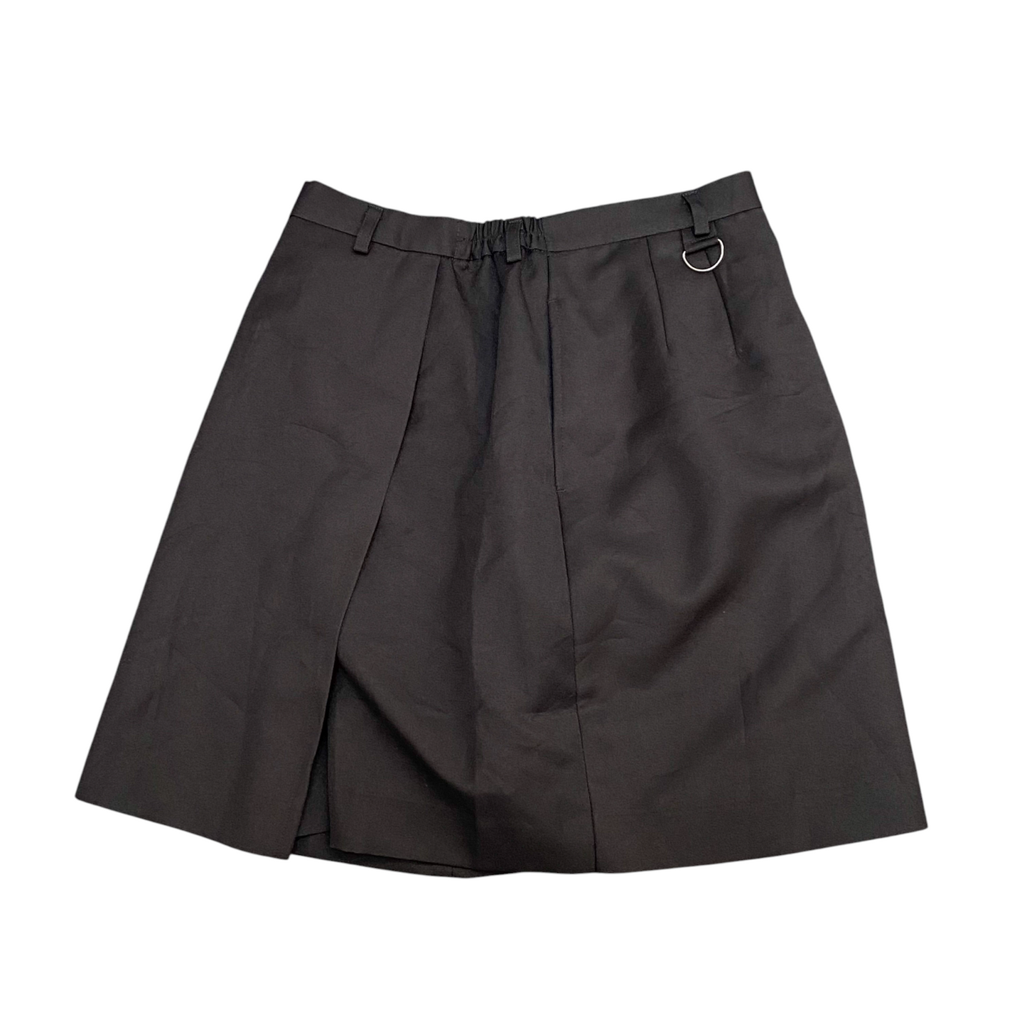 A-Line Skirt Womens M Black Solid Belt Loops Slit Casual Hook & Eye Outdoor