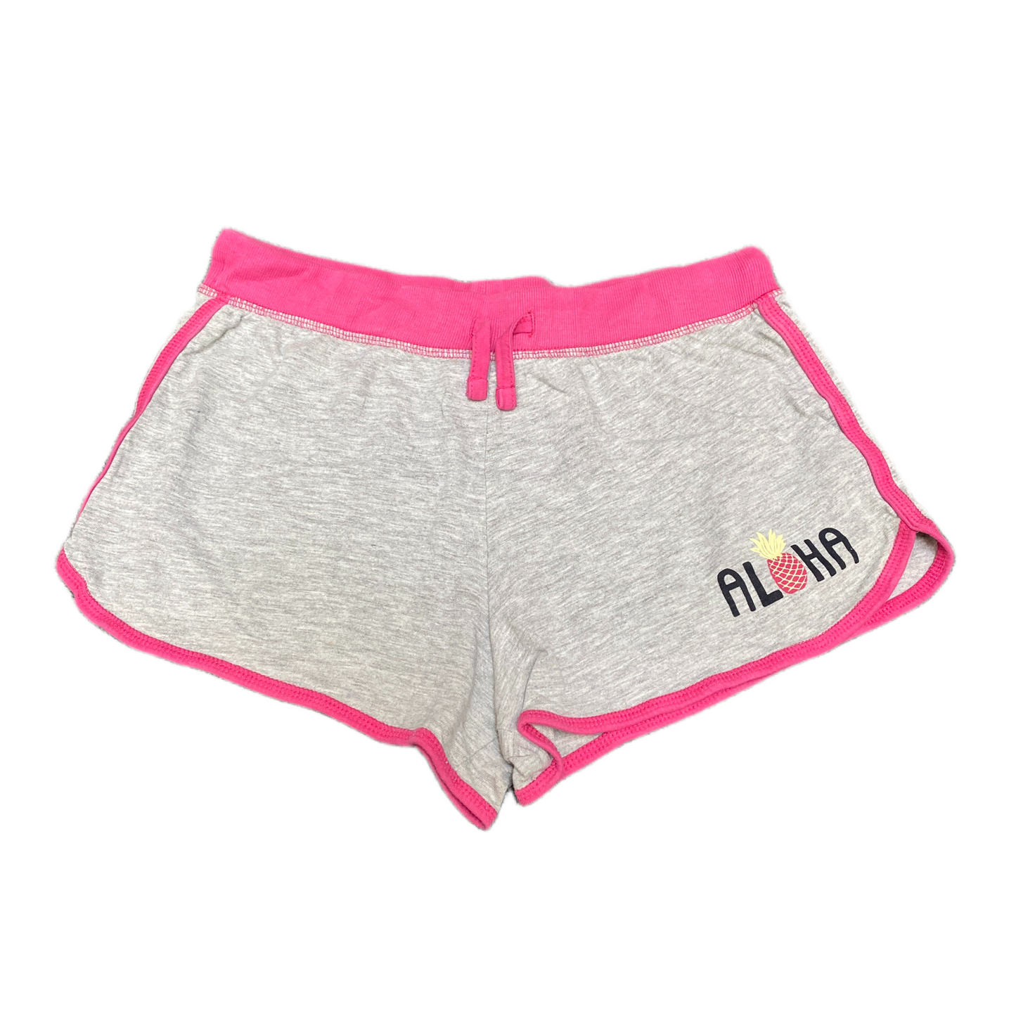 Aloha Running Sprinter Shorts Womens M 26" Waist Grey Pink Athletic Dolphin Hem