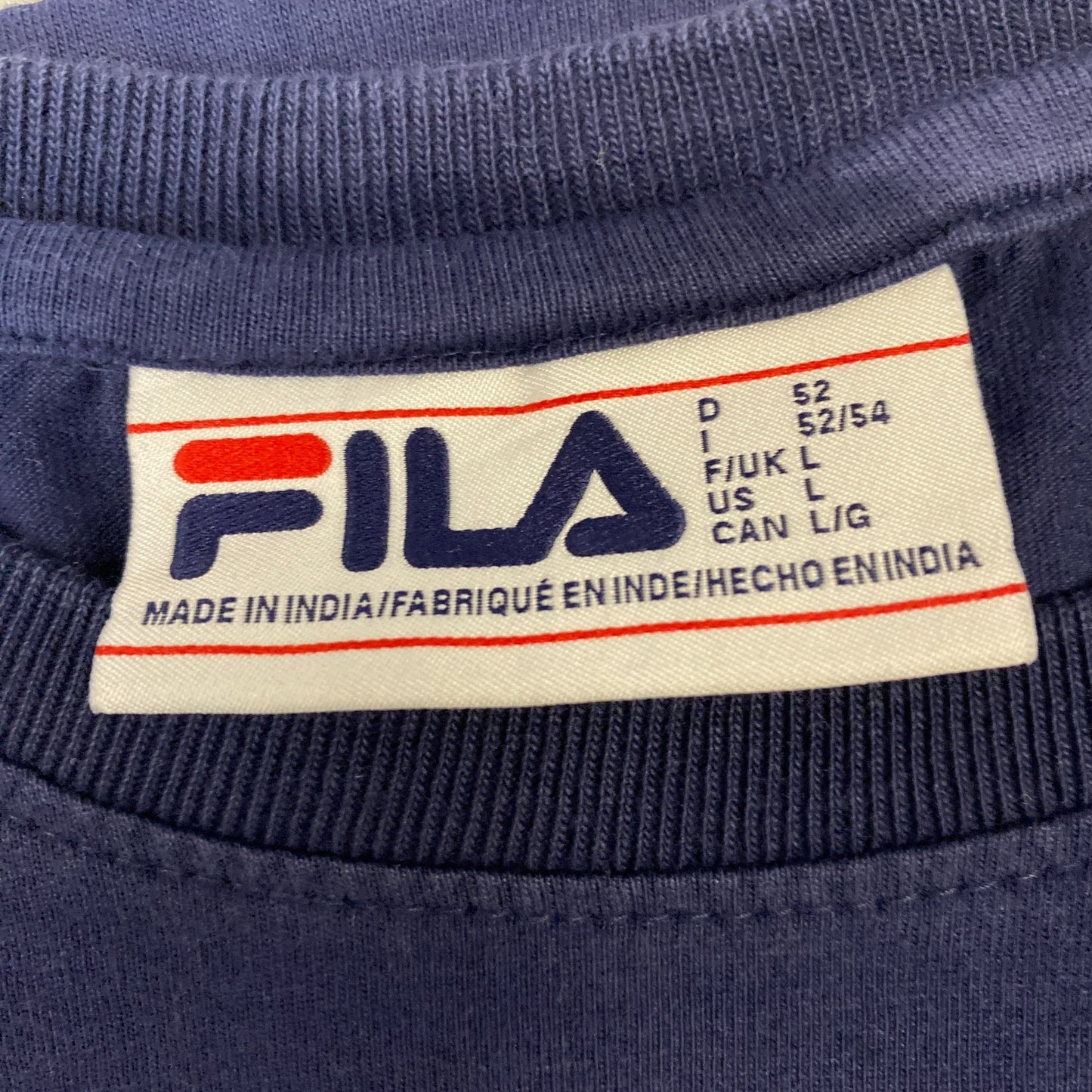 FILA T-Shirt Womens Large Multi Colorblock Short Sleeve Crew Neck Pullover Tee