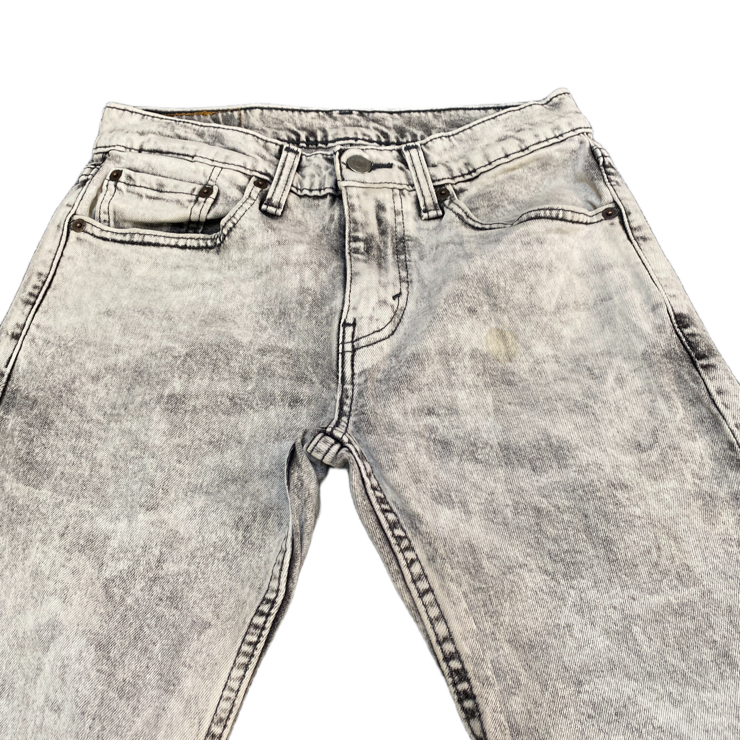 Levi's Jeans Fits as Womens 28" Waist Grey Stone Wash Relaxed Fit Skinny Leg