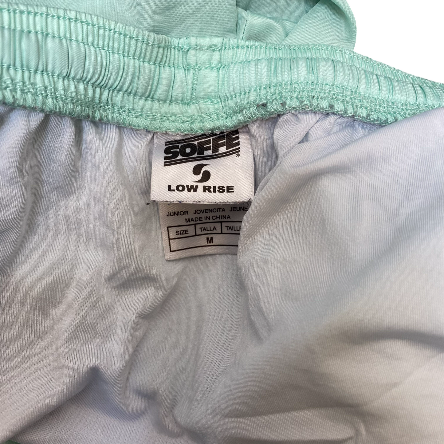 Running Sprinter Shorts Womens Medium Green Lined Low Rise Elastic Waist Stretch