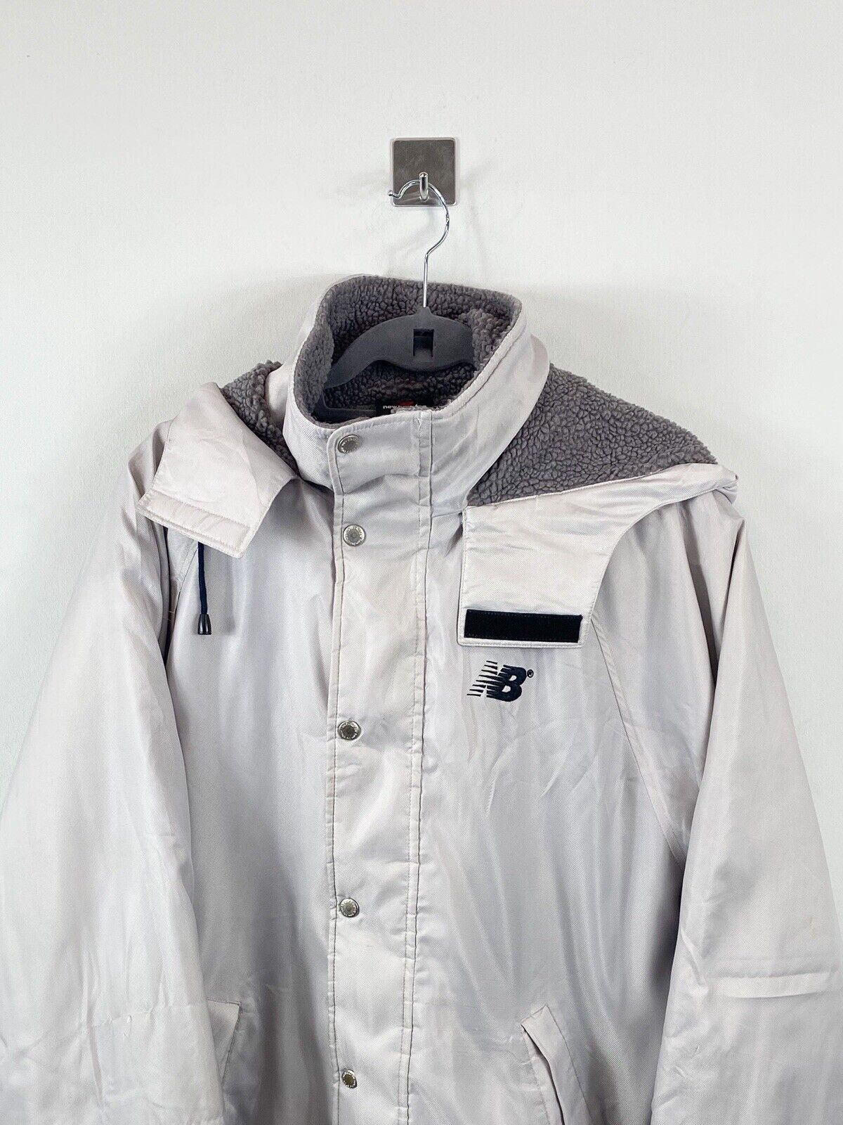 New Balance Heavyweight Long Zip Up Jacket Grey Mens S