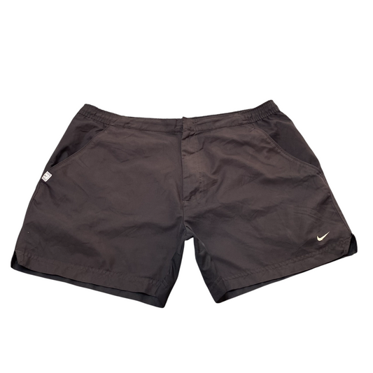 Nike Shorts Mens Large Black Swoosh Logo Dri Fit Elastic Waist Athletic Running