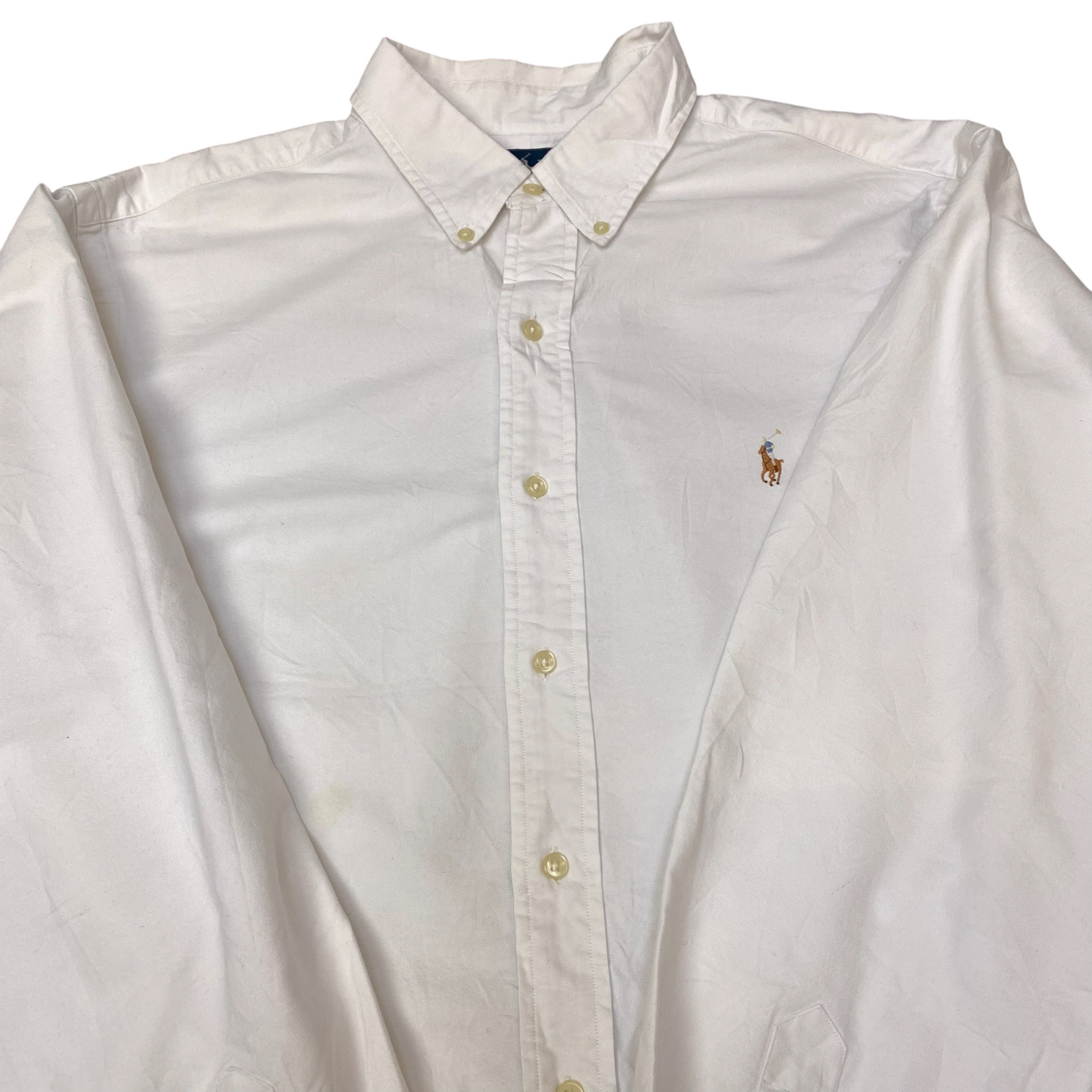 Ralph Lauren Shirt Mens XL White Classic Fit Long Sleeve Pony Logo Button Down