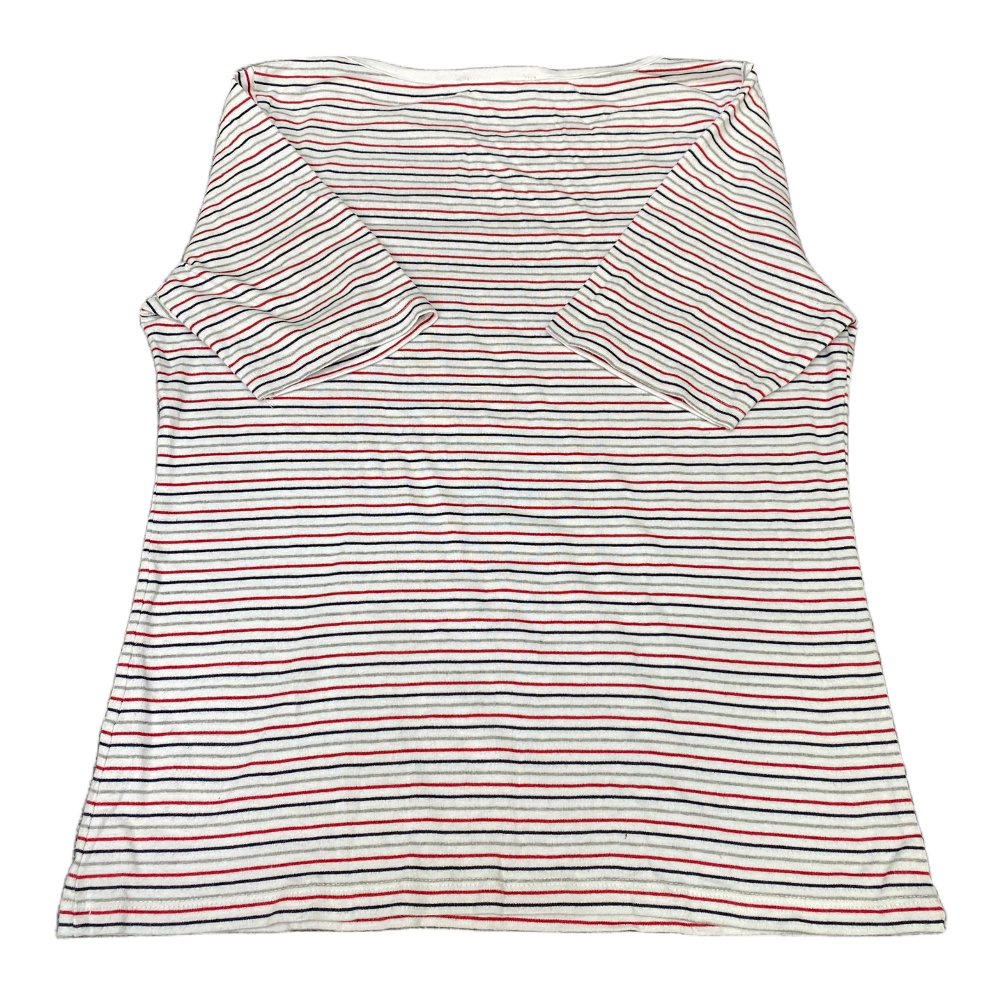 Tommy Hilfiger T-Shirt Women L Multi Striped Short Sleeve Pullover Summer Tee