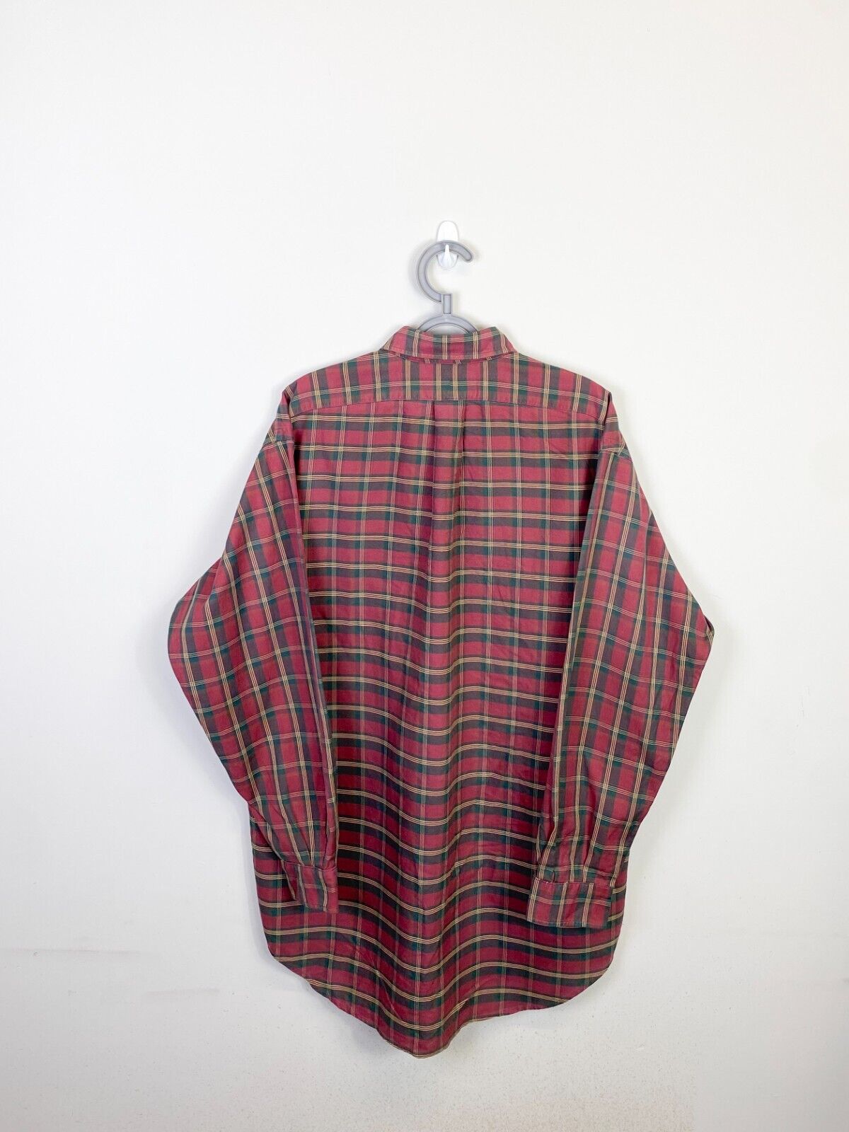 Ralph Lauren Shirt Mens Medium Red Plaid Long Sleeve Blue Small Polo Pony Logo