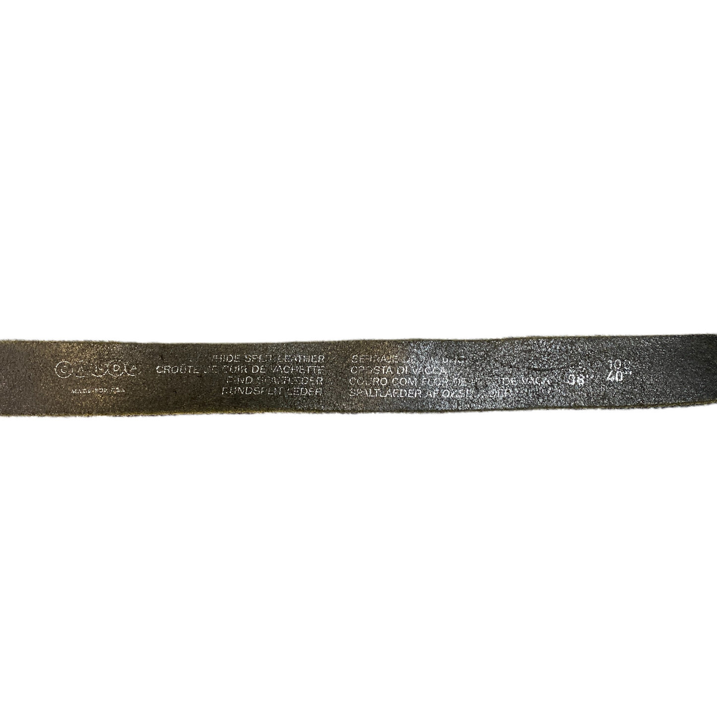 Waist Belt Mens Black Leather Adjustable Reversible Silver Buckle 45.5 inches