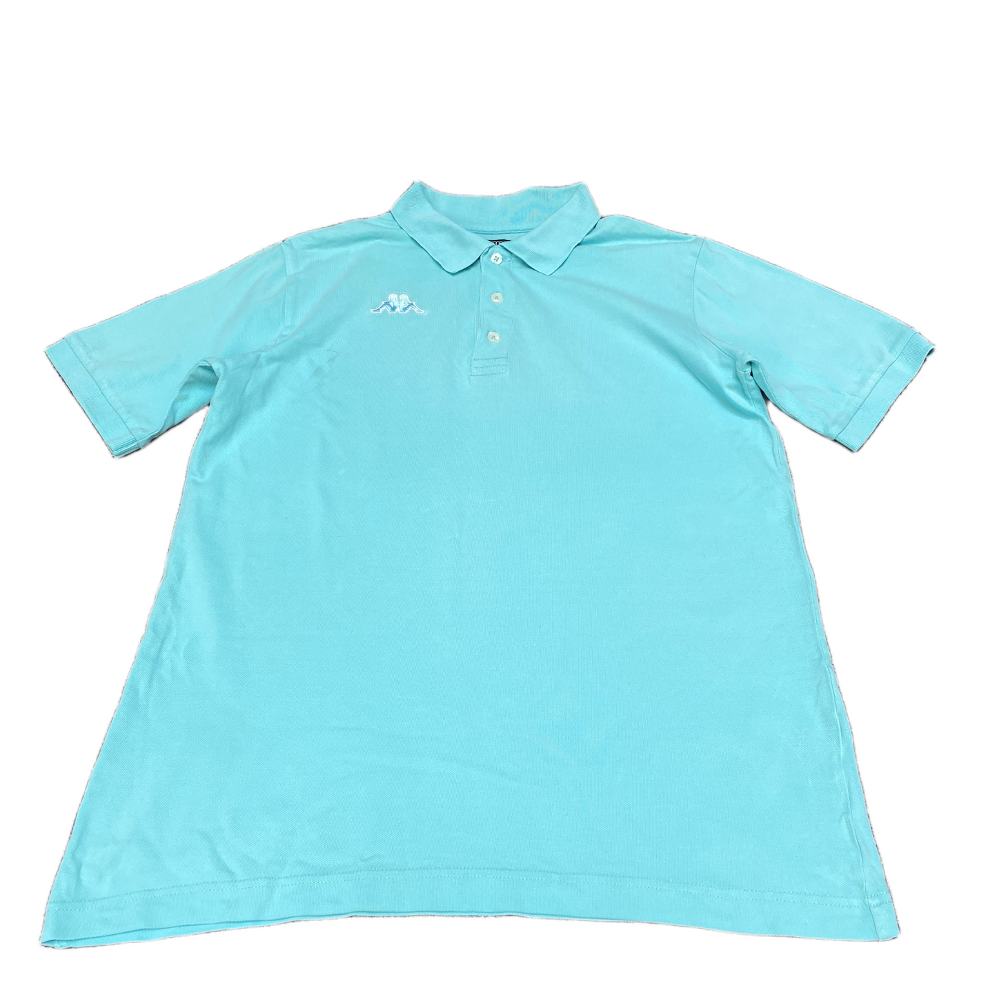 Kappa Polo Shirt Boys L Blue Stretch Golf Performance Short Sleeve Logo Popover