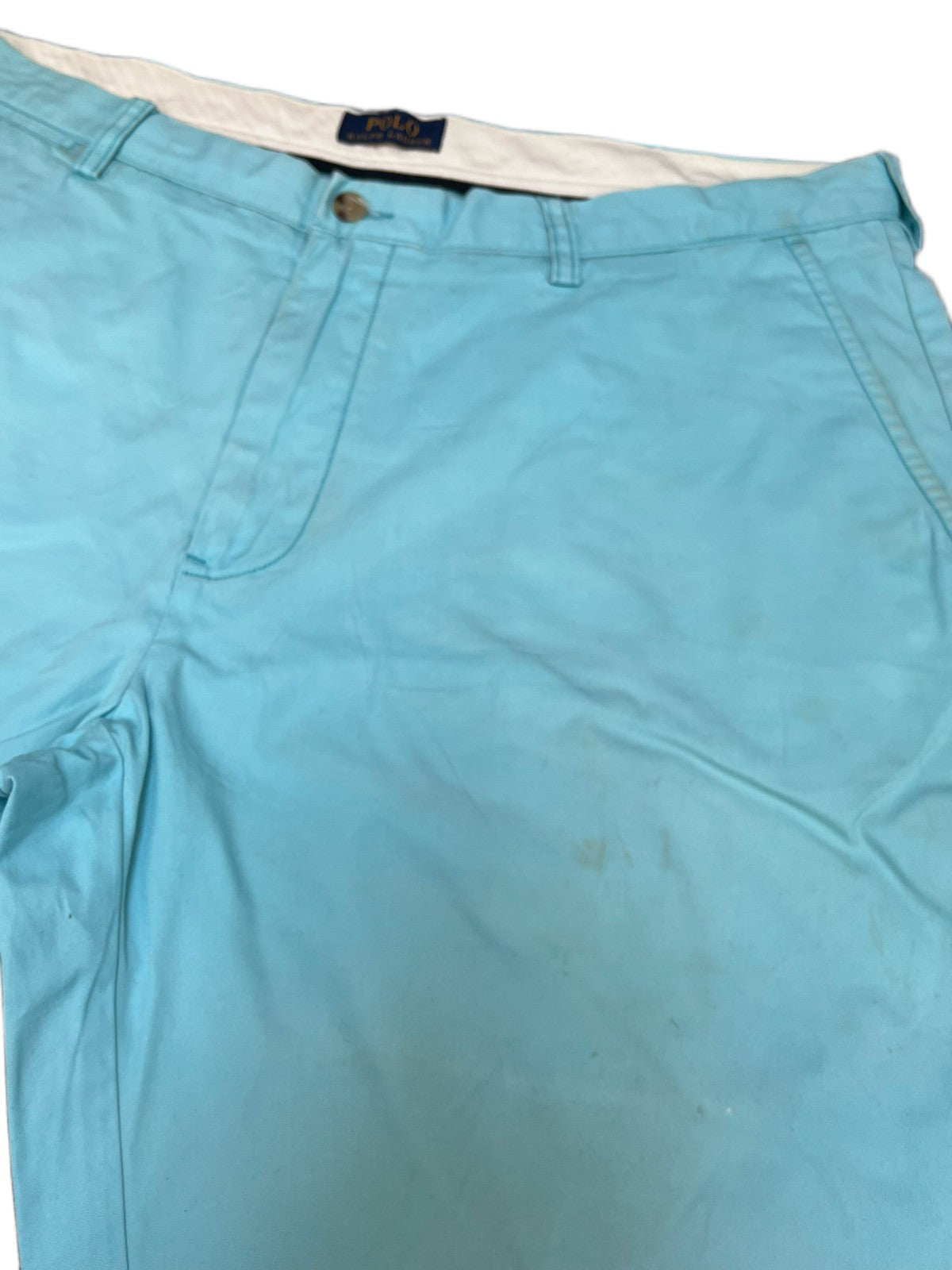 Polo Ralph Lauren Chino Shorts Fits as Mens XL 39" Waist Turquoise Flat Front
