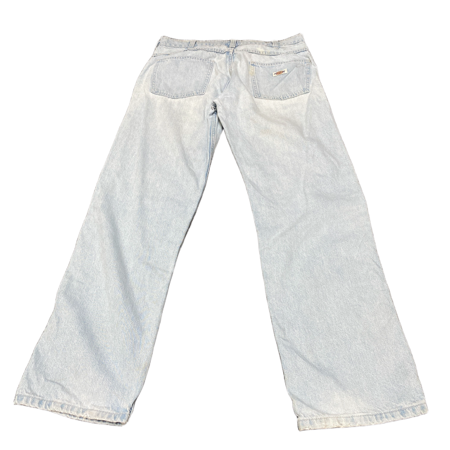 Dickies Jeans Fits as Women 34" Waist Blue Denim Light Wash 5-Pockets Streetwear