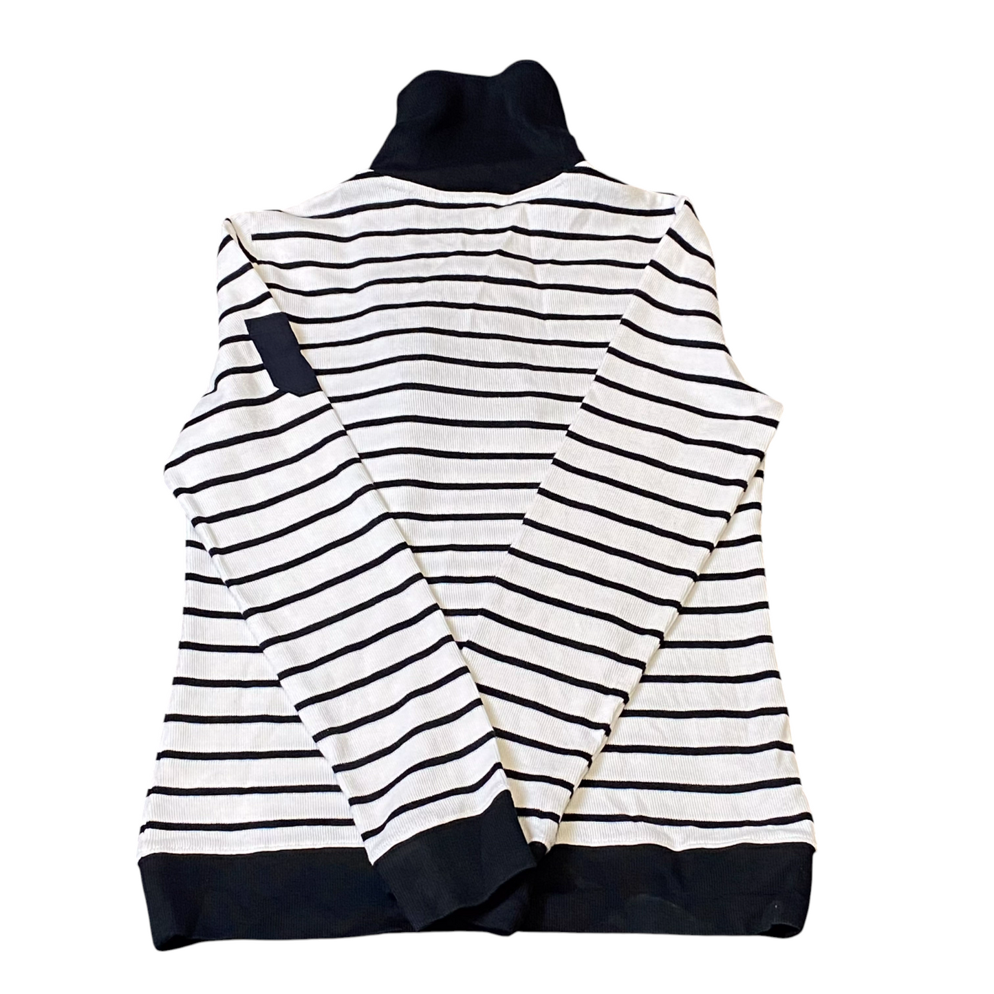 Ralph Lauren Jumper Womens Small White Black Striped Shawl Collar Toggle Front