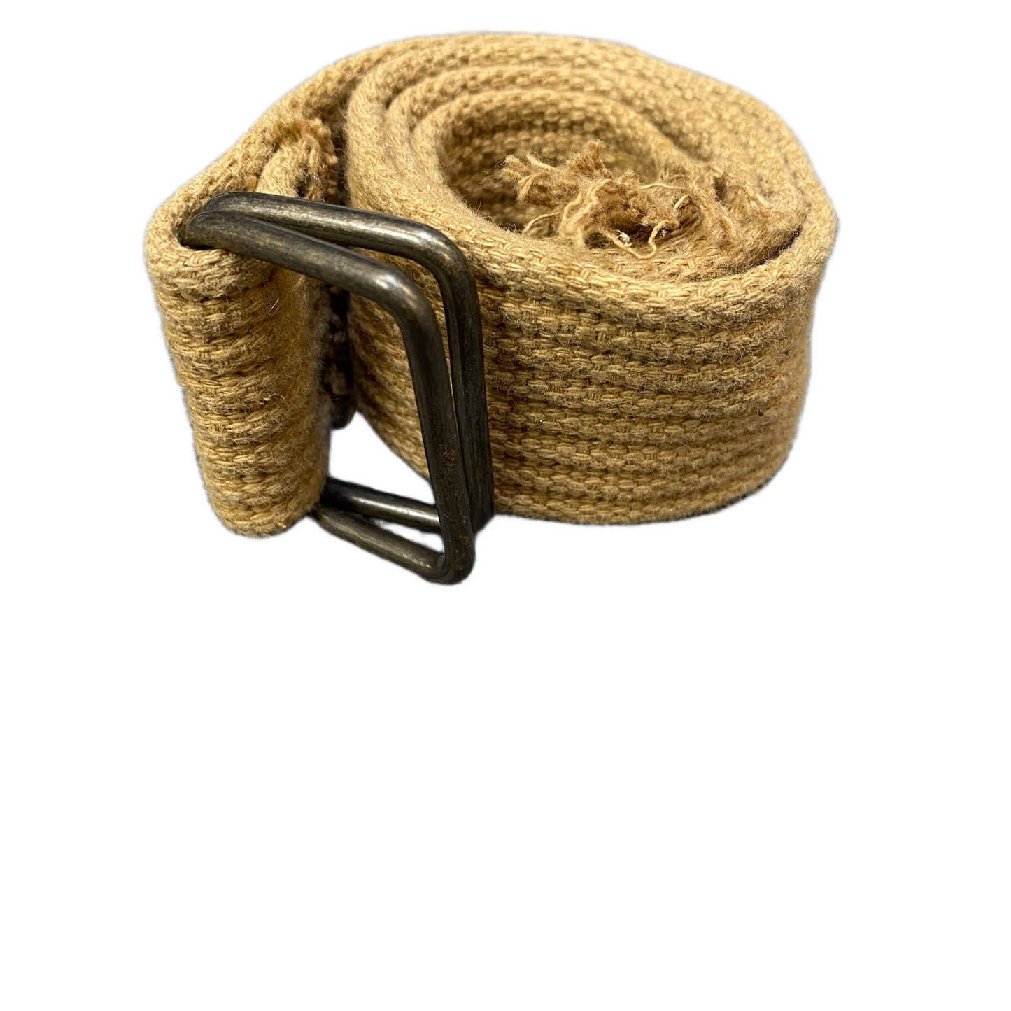 Men's Yoga Belt Beige Canvas Adjustable Metal D-Ring Buckle 22 inches