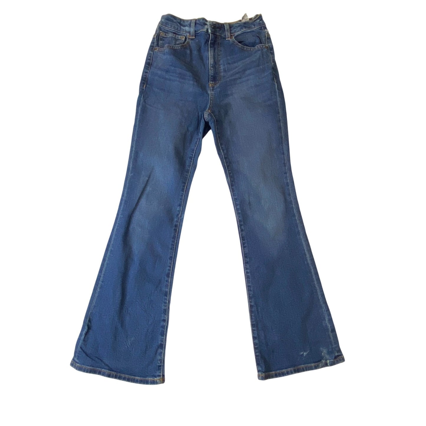 Jeans Womens Medium W25 L28 Blue Denim Bootcut Pockets Flat Front Stretch Preppy