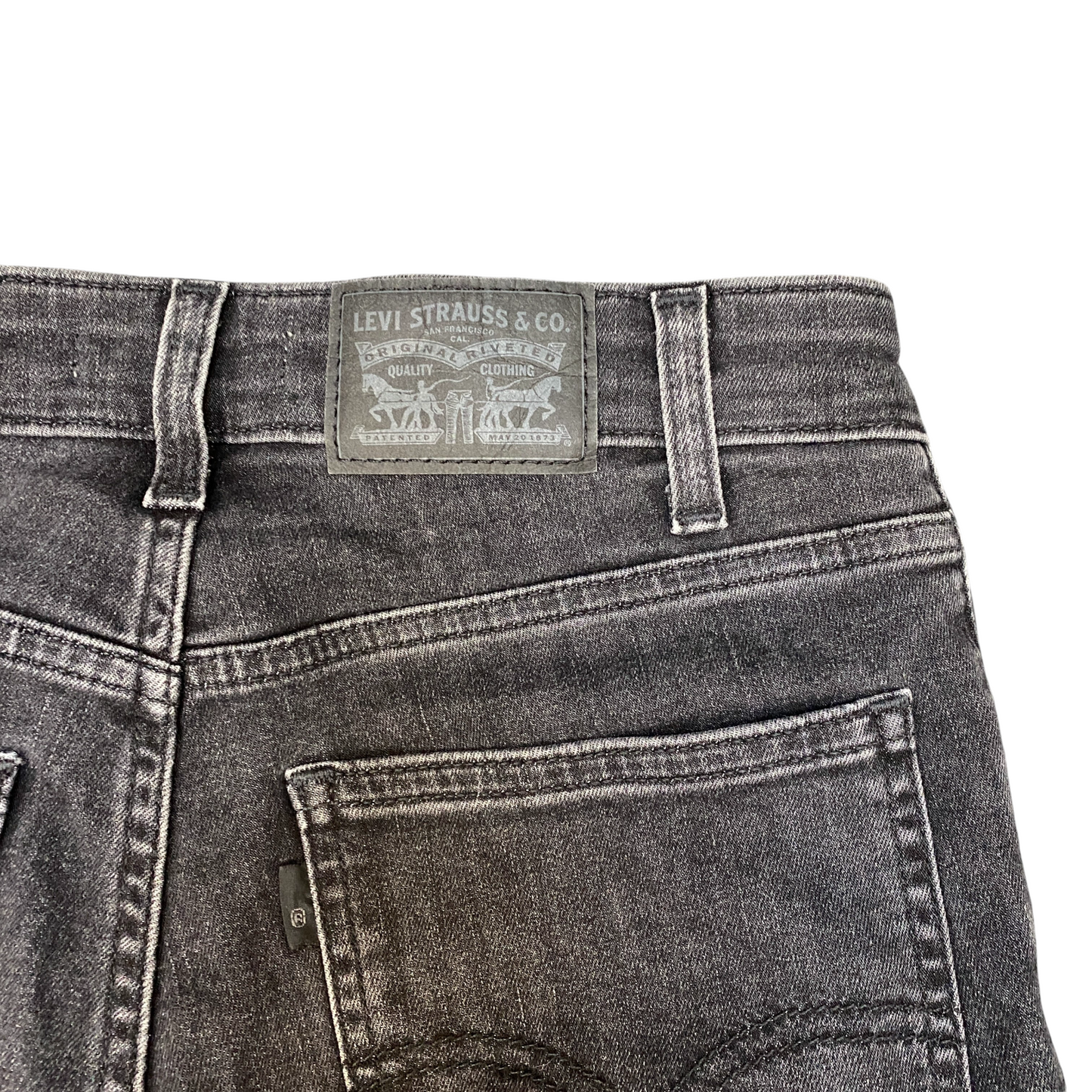 Levi's 721 High Rise Skinny Jeans Womens 26" Waist Black Denim Streetwear Grunge