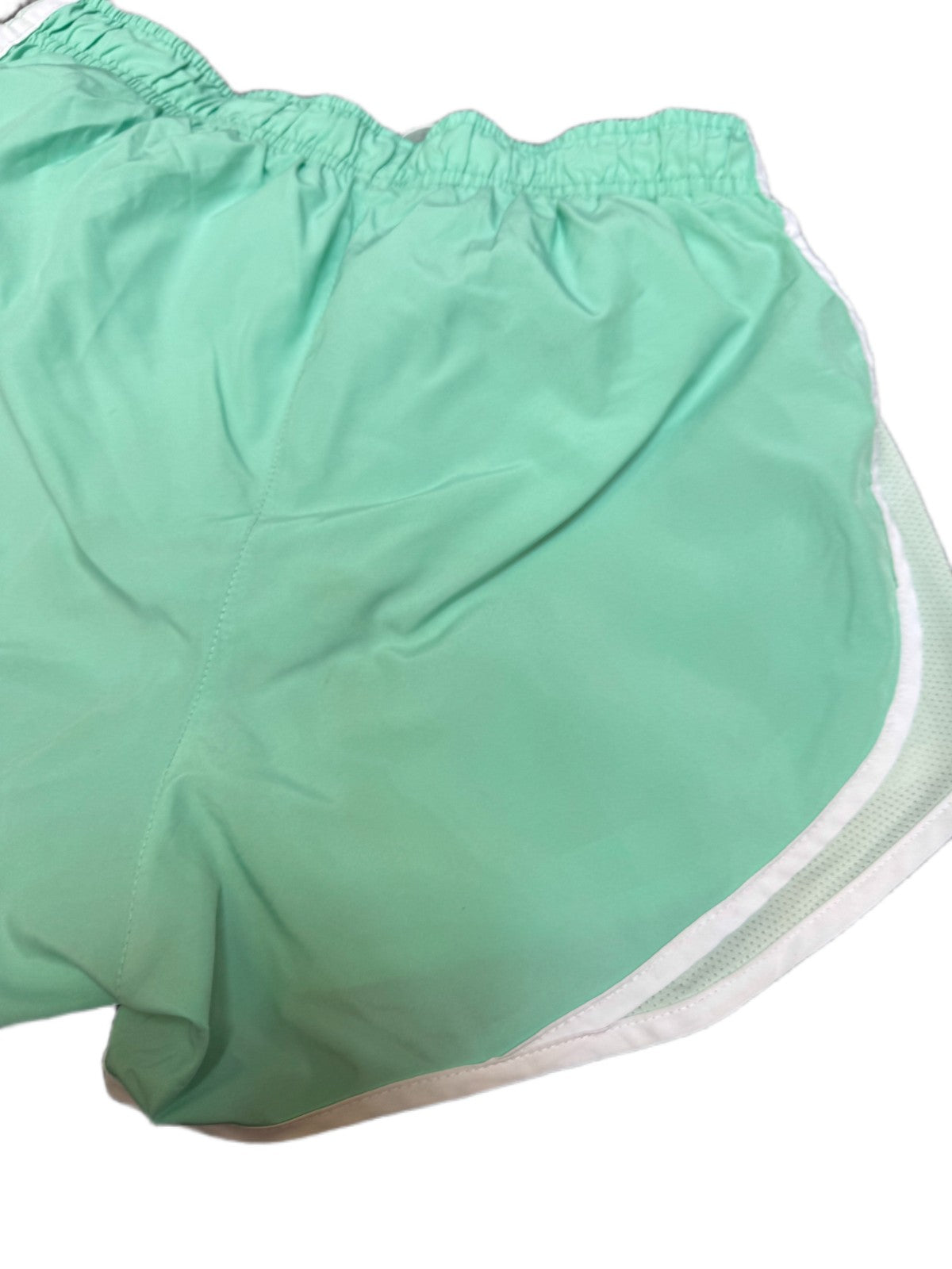 Nike Dri-FIT Running Shorts Womens S 25" Waist Mint Green Dolphin Hem Drawstring