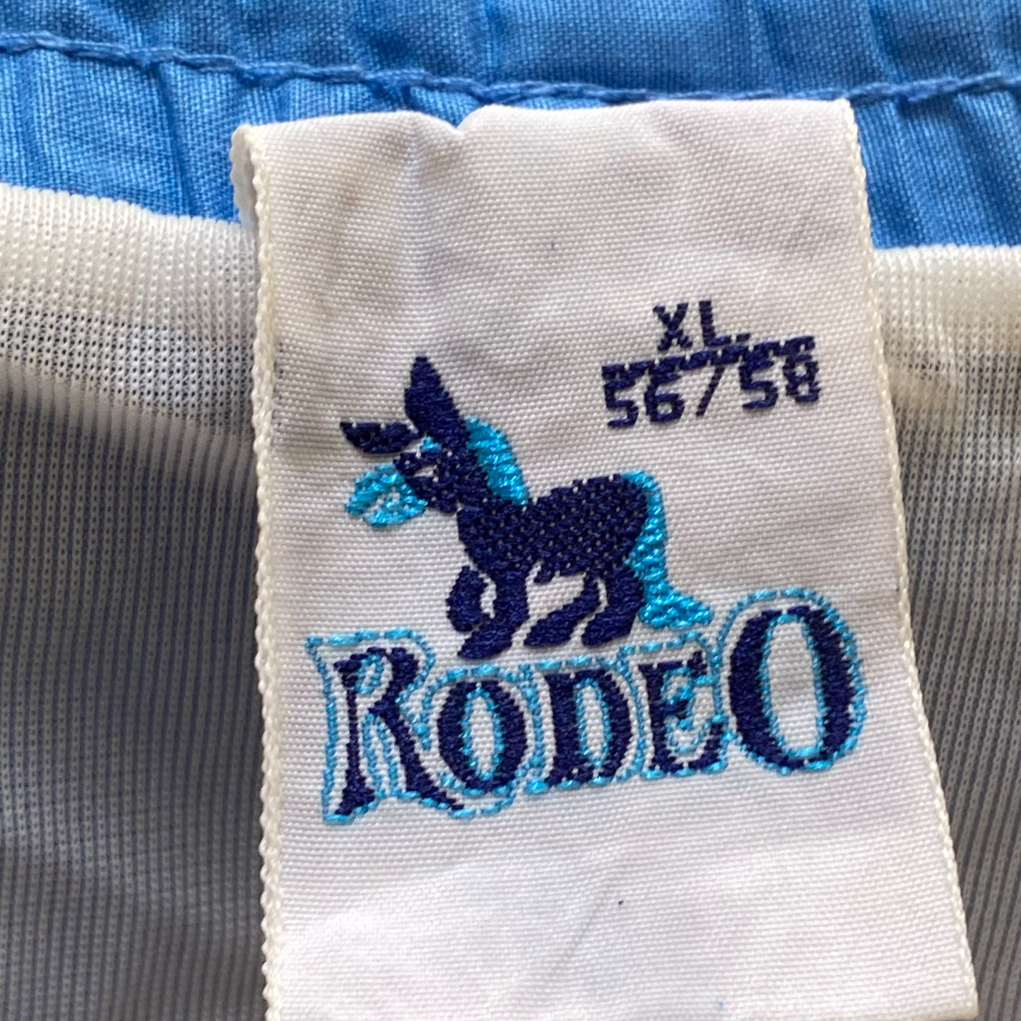 Rodeo Sprinter Running Shorts XL Blue Colorblock Logo Elastic Waist Drawstring
