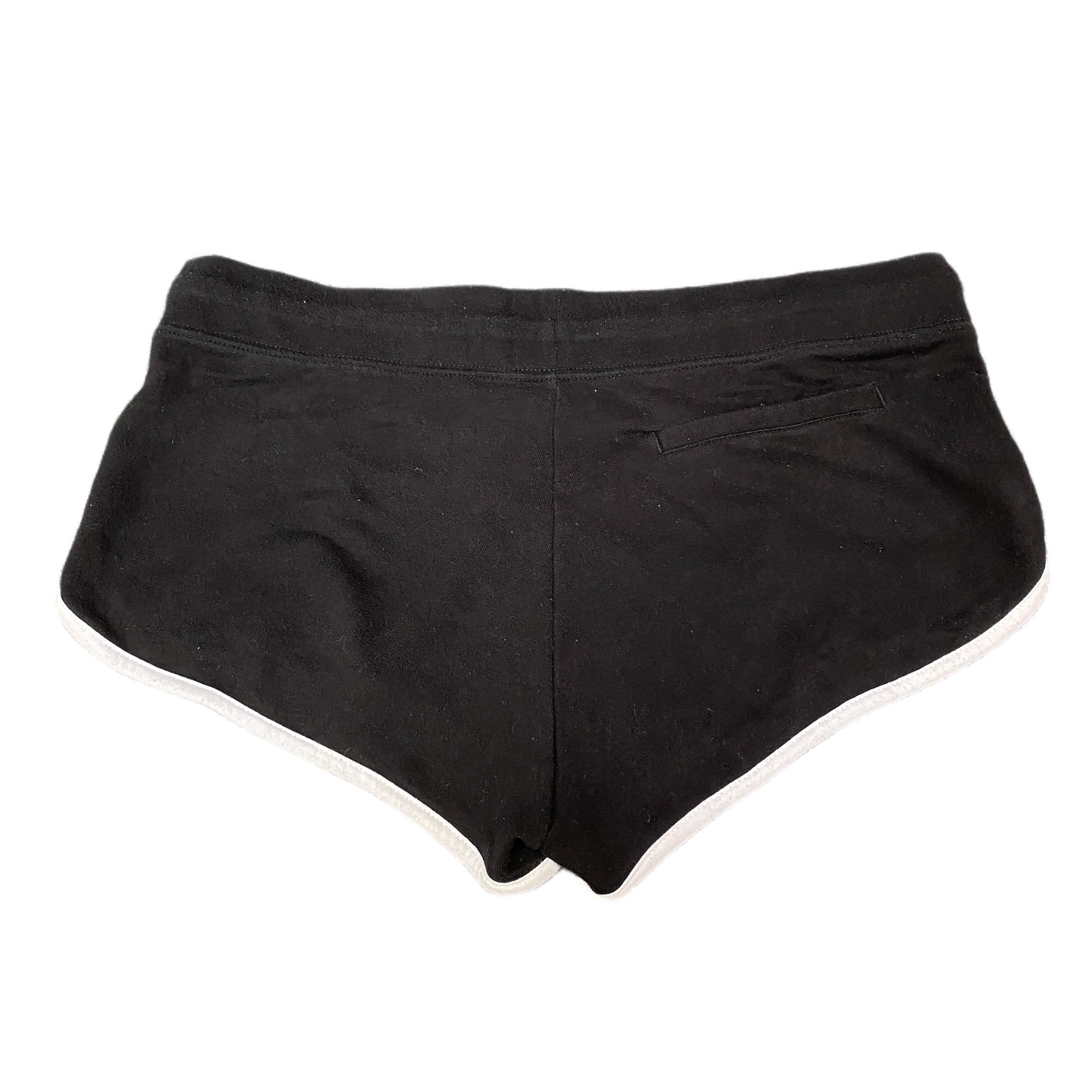 Running Sprinter Shorts Womens L 36" Waist Black Workout Drawstring Dolphin Hem
