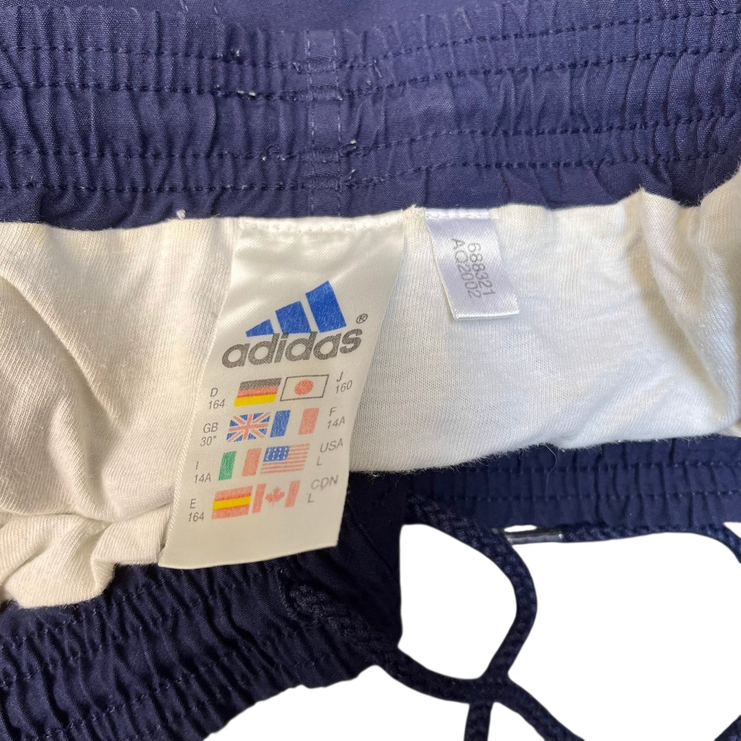 Adidas Soccer Shorts Mens Large 30" Waist Navy Athletic Gym Training Drawstring
