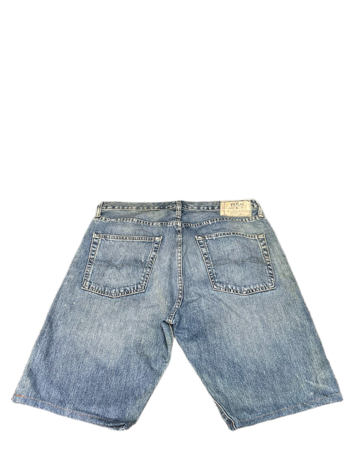 Polo Ralph Lauren Jorts Shorts Fits as Mens XL 37" Waist Blue Denim Light Wash